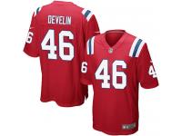Men Nike NFL New England Patriots #46 James Develin Red Game Jersey