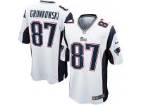 Men Nike NFL New England Patriots #87 Rob Gronkowski Road White Game Jersey