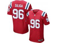 Men Nike NFL New England Patriots #96 Sealver Siliga Authentic Elite Red Jersey