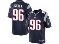 Men Nike NFL New England Patriots #96 Sealver Siliga Home Navy Blue Limited Jersey