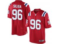 Men Nike NFL New England Patriots #96 Sealver Siliga Red Limited Jersey
