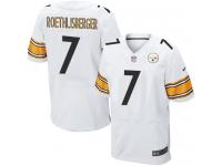 Men Nike NFL Pittsburgh Steelers #7 Ben Roethlisberger Authentic Elite Road White Jersey
