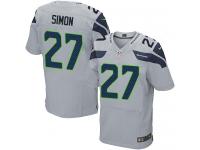Men Nike NFL Seattle Seahawks #27 Tharold Simon Authentic Elite Grey Jersey