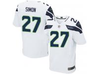 Men Nike NFL Seattle Seahawks #27 Tharold Simon Authentic Elite Road White Jersey