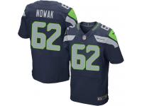 Men Nike NFL Seattle Seahawks #62 Drew Nowak Authentic Elite Home Navy Blue Jersey