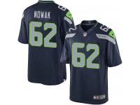Men Nike NFL Seattle Seahawks #62 Drew Nowak Home Navy Blue Limited Jersey