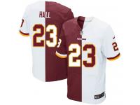 Men Nike NFL Washington Redskins #23 DeAngelo Hall Authentic Elite TeamRoad Two Tone Jersey