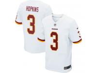 Men Nike NFL Washington Redskins #3 Dustin Hopkins Authentic Elite Road White Jersey