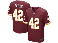 Men Nike NFL Washington Redskins #42 Charley Taylor Authentic Elite Home Burgundy Red Jersey