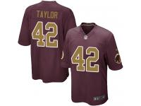 Men Nike NFL Washington Redskins #42 Charley Taylor Burgundy Red 80th Anniversary Game Jersey