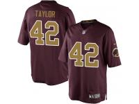 Men Nike NFL Washington Redskins #42 Charley Taylor Burgundy Red 80th Anniversary Limited Jersey