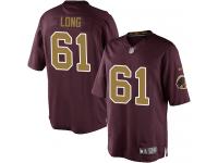Men Nike NFL Washington Redskins #61 Spencer Long Burgundy Red 80th Anniversary Limited Jersey