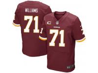 Men Nike NFL Washington Redskins #71 Trent Williams Authentic Elite Home C Patch Burgundy Red Jersey