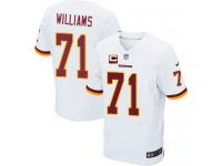 Men Nike NFL Washington Redskins #71 Trent Williams Authentic Elite Road C Patch White Jersey