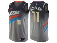 Men Nike Oklahoma City Thunder #11 Detlef Schrempf  Gray NBA Jersey - City Edition