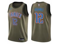 Men Nike Oklahoma City Thunder #12 Steven Adams Swingman Green Salute to Service NBA Jersey