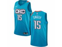 Men Nike Oklahoma City Thunder #15 Kyle Singler  Turquoise NBA Jersey - City Edition