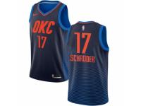 Men Nike Oklahoma City Thunder #17 Dennis Schroder Navy Blue NBA Jersey Statement Edition