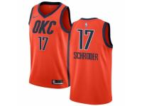 Men Nike Oklahoma City Thunder #17 Dennis Schroder Orange  Jersey - Earned Edition
