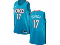 Men Nike Oklahoma City Thunder #17 Dennis Schroder Turquoise NBA Jersey - City Edition