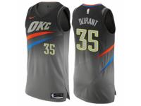 Men Nike Oklahoma City Thunder #35 Kevin Durant Gray NBA Jersey - City Edition