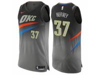 Men Nike Oklahoma City Thunder #37 Kevin Hervey Gray NBA Jersey - City Edition