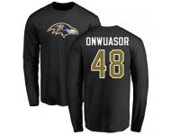 Men Nike Patrick Onwuasor Black Name & Number Logo - NFL Baltimore Ravens #48 Long Sleeve T-Shirt