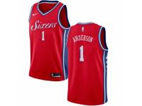 Men Nike Philadelphia 76ers #1 Justin Anderson  Red Alternate NBA Jersey Statement Edition