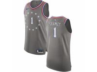 Men Nike Philadelphia 76ers #1 Landry Shamet Gray NBA Jersey - City Edition