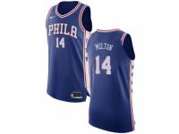 Men Nike Philadelphia 76ers #14 Shake Milton Blue NBA Jersey - Icon Edition