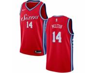 Men Nike Philadelphia 76ers #14 Shake Milton Red NBA Jersey Statement Edition