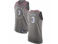 Men Nike Philadelphia 76ers #3 Dana Barros Gray NBA Jersey - City Edition