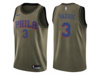 Men Nike Philadelphia 76ers #3 Dana Barros Swingman Green Salute to Service NBA Jersey