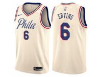 Men Nike Philadelphia 76ers #6 Julius Erving  Cream NBA Jersey - City Edition