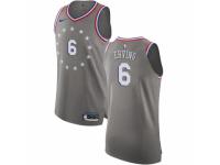 Men Nike Philadelphia 76ers #6 Julius Erving Gray NBA Jersey - City Edition