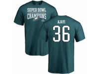 Men Nike Philadelphia Eagles #36 Jay Ajayi Green Super Bowl LII Champions T-Shirt