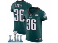 Men Nike Philadelphia Eagles #36 Jay Ajayi Midnight Green Team Color Vapor Untouchable Elite Player Super Bowl LII NFL Jersey