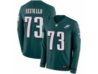Men Nike Philadelphia Eagles #73 Isaac Seumalo Limited Green Therma Long Sleeve NFL Jersey