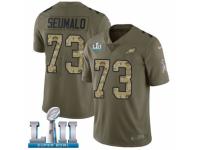 Men Nike Philadelphia Eagles #73 Isaac Seumalo Limited Olive/Camo 2017 Salute to Service Super Bowl LII NFL Jersey