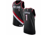 Men Nike Portland Trail Blazers #1 Evan Turner Black Road NBA Jersey - Icon Edition