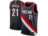 Men Nike Portland Trail Blazers #21 Noah Vonleh  Black Road NBA Jersey - Icon Edition