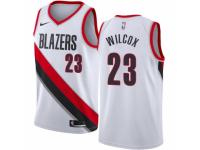 Men Nike Portland Trail Blazers #23 C.J. Wilcox White Home NBA Jersey - Association Edition