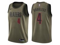 Men Nike Portland Trail Blazers #4 Moe Harkless Swingman Green Salute to Service NBA Jersey