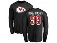 Men Nike Rakeem Nunez-Roches Black Name & Number Logo - NFL Kansas City Chiefs #99 Long Sleeve T-Shirt