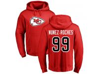 Men Nike Rakeem Nunez-Roches Red Name & Number Logo - NFL Kansas City Chiefs #99 Pullover Hoodie