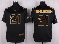 Men Nike San Diego Chargers #21 LaDainian Tomlinson Pro Line Black Gold Collection Jersey