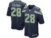 Men Nike Seattle Seahawks #28 Justin Coleman Game Navy Blue Team Color NFL Jersey