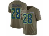 Men Nike Seattle Seahawks #28 Justin Coleman Limited Olive 2017 Salute to Service NFL Jersey