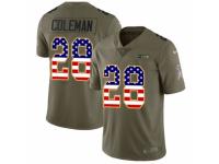 Men Nike Seattle Seahawks #28 Justin Coleman Limited Olive/USA Flag 2017 Salute to Service NFL Jersey