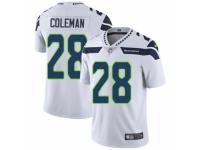 Men Nike Seattle Seahawks #28 Justin Coleman White Vapor Untouchable Limited Player NFL Jersey